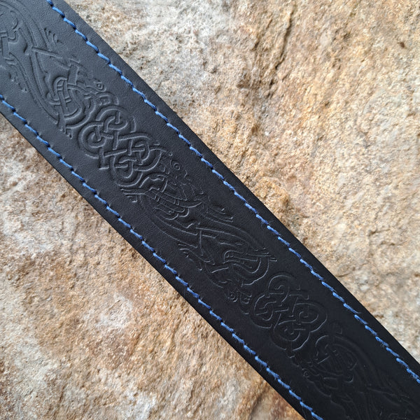 Dragon Black Wide with Blue Stitching