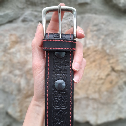 Dragon Black Wide with Red Stitching