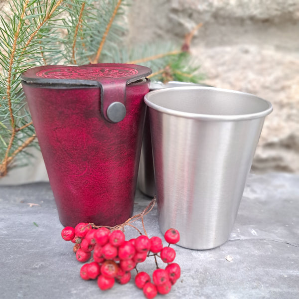 Leather Case and Cup Set