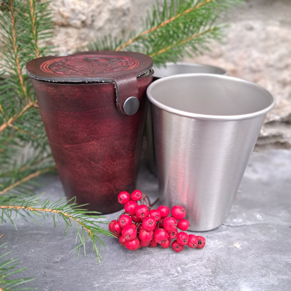 Leather Case and Cup Set