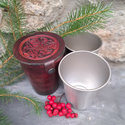 Leather Case and Cup Set