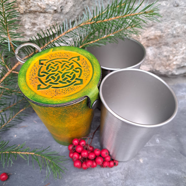 Leather Case and Cup Set