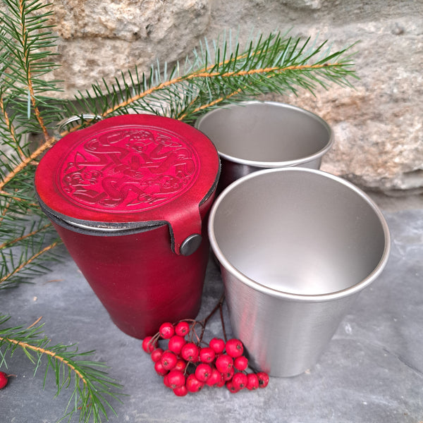 Leather Case and Cup Set
