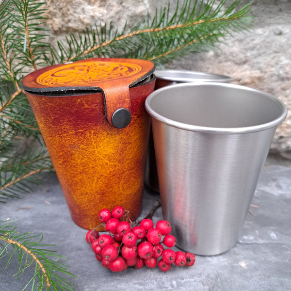 Leather Case and Cup Set