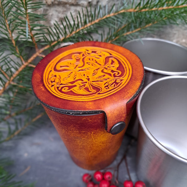 Leather Case and Cup Set