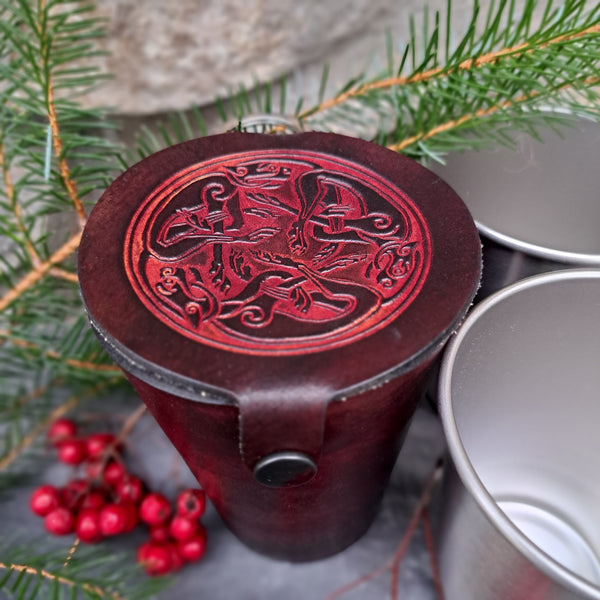 Leather Case and Cup Set