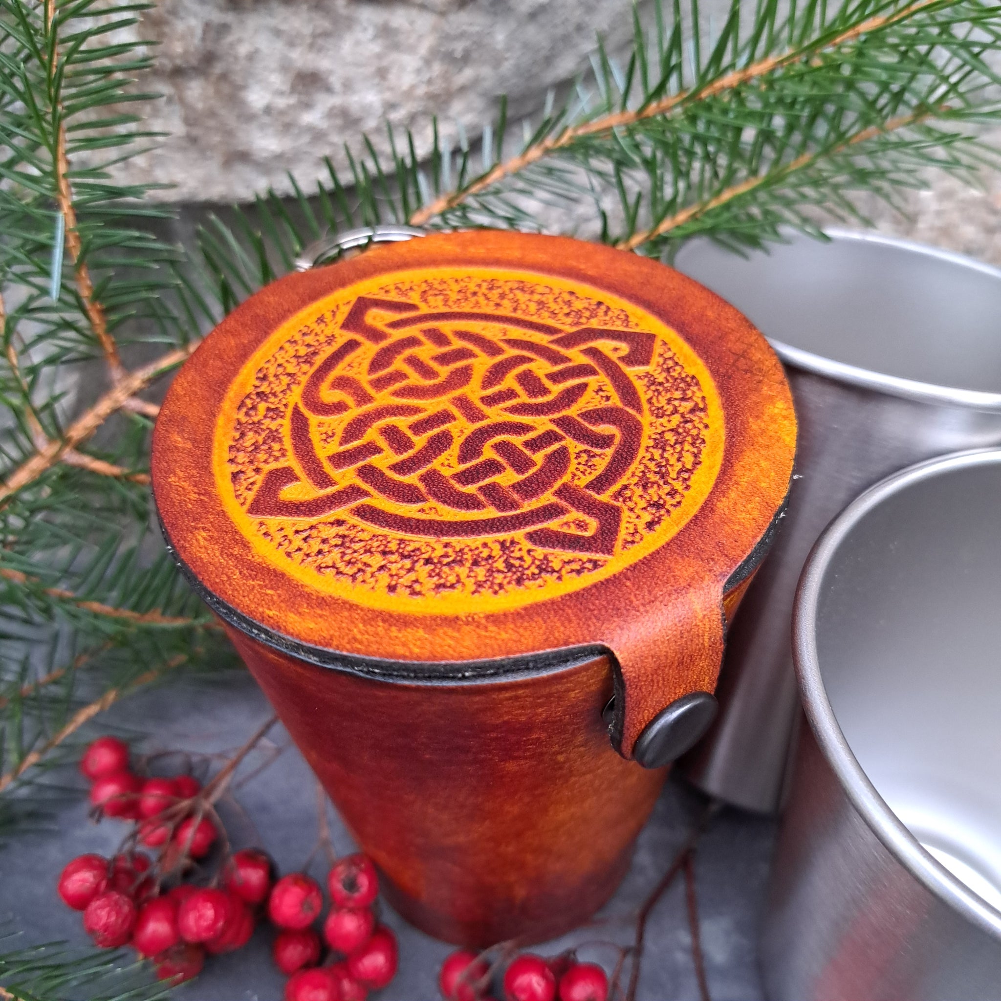 Leather Case and Cup Set
