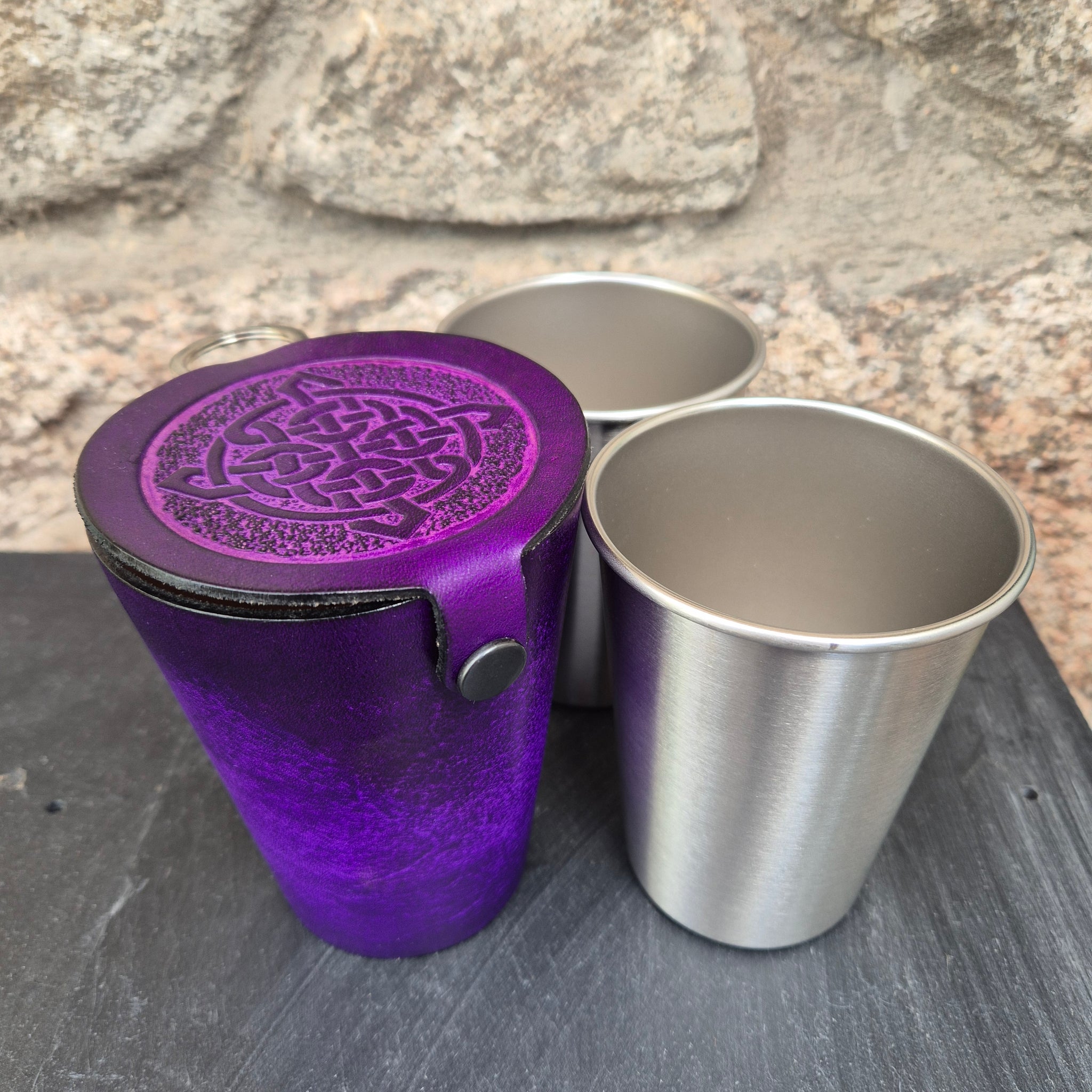 Leather Case and Cup Set
