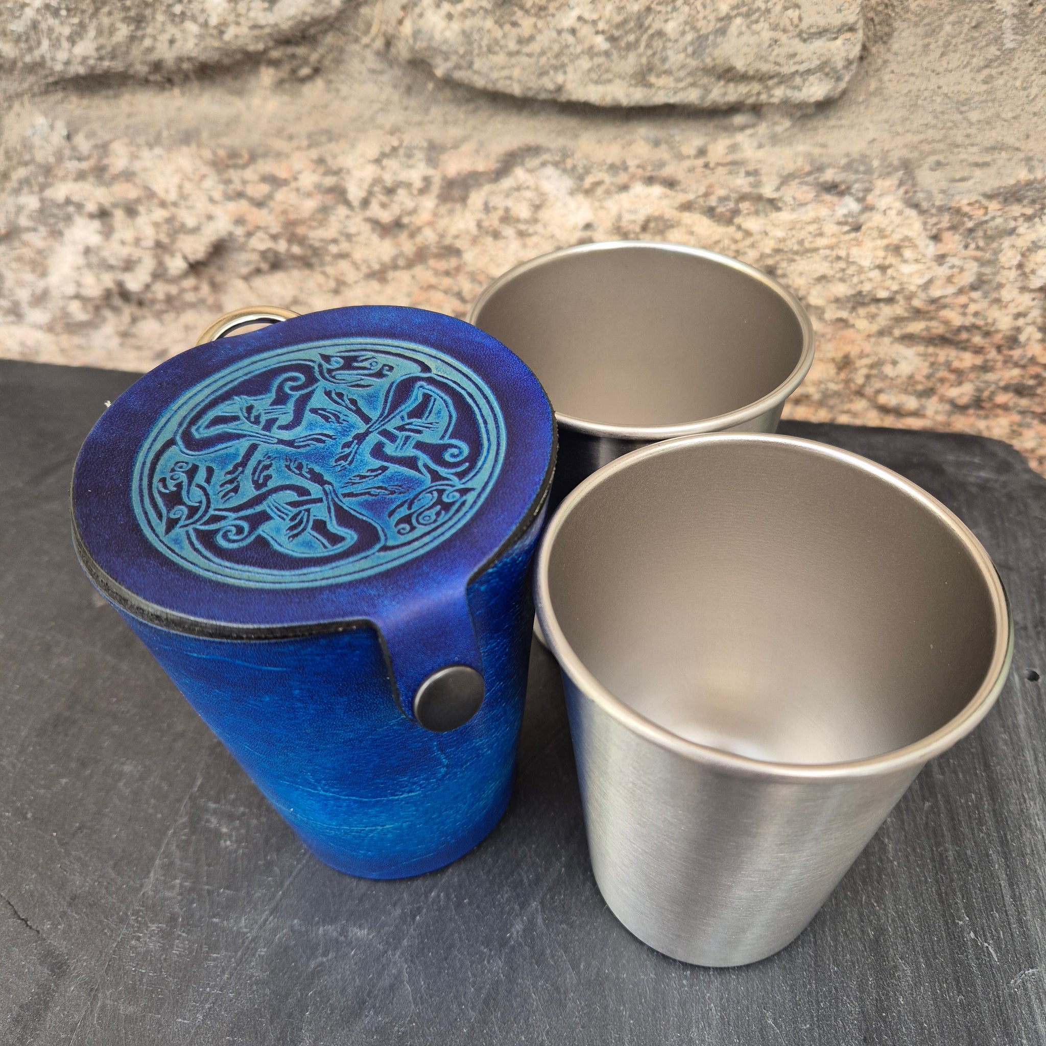 Leather Case and Cup Set