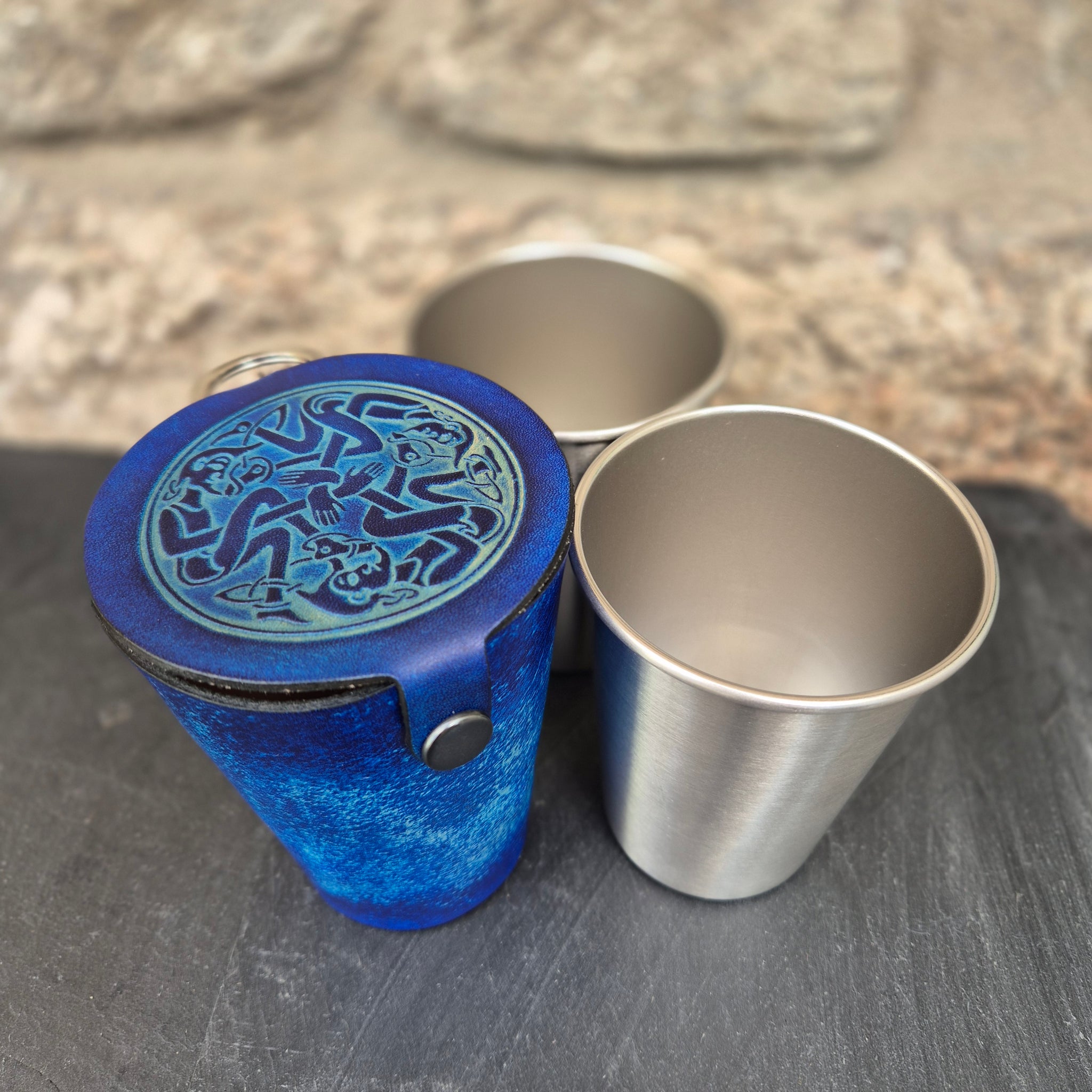 Leather Case and Cup Set