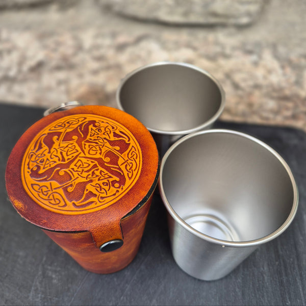 Leather Case and Cup Set