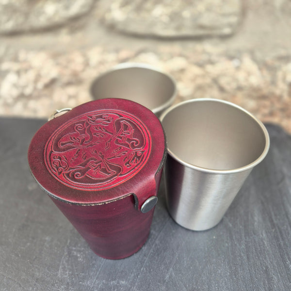 Leather Case and Cup Set