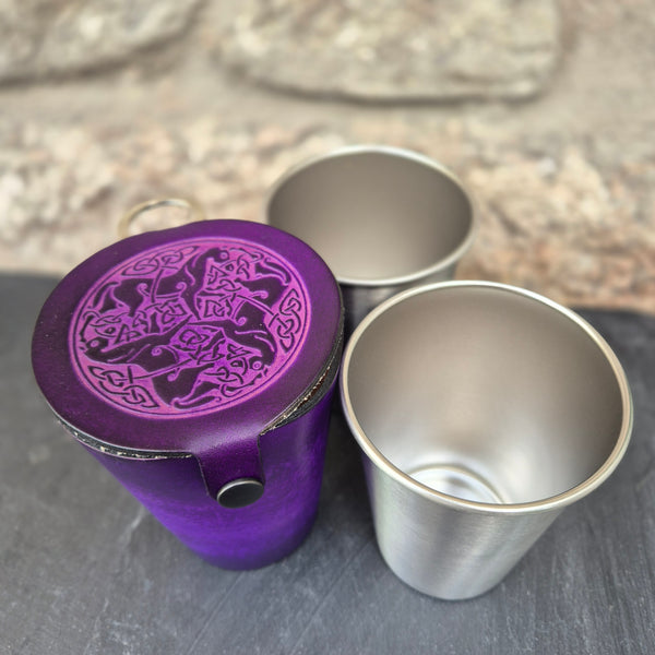 Leather Case and Cup Set