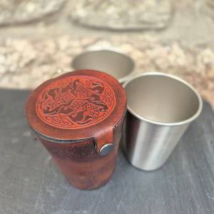 Leather Case and Cup Set