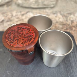 Leather Case and Cup Set