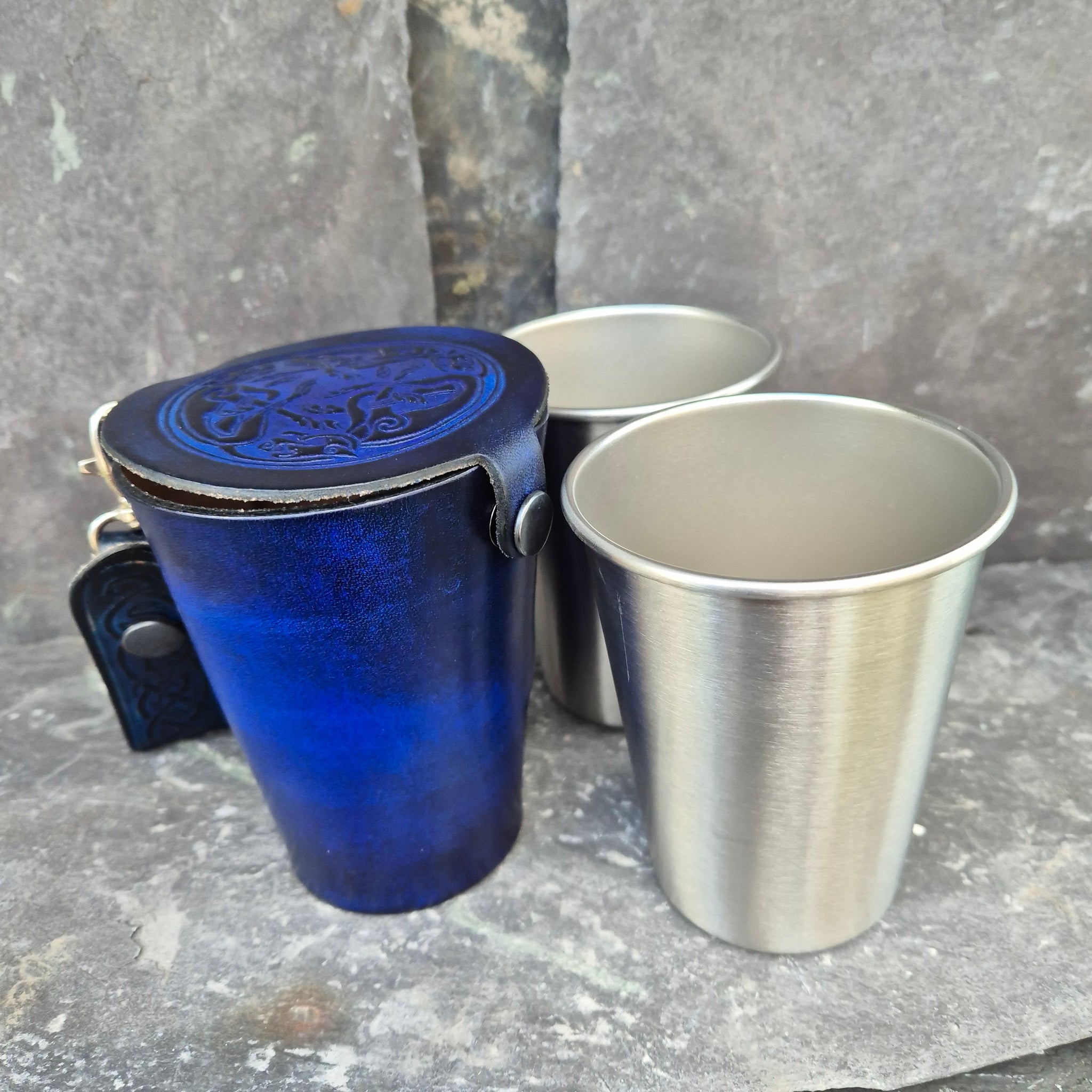 Leather Case and Cup Set
