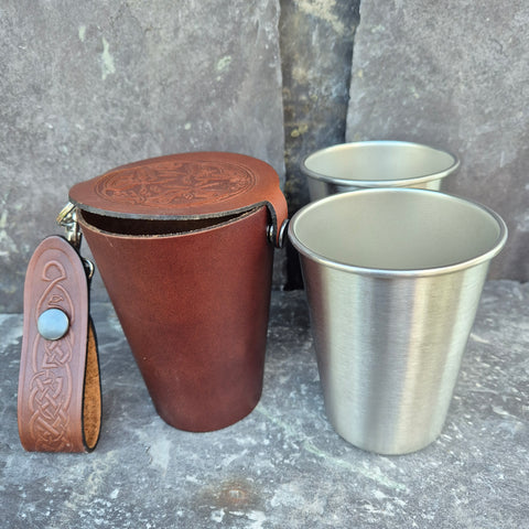 Leather Case and Cup Set
