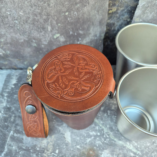 Leather Case and Cup Set