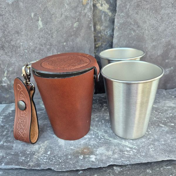 Leather Case and Cup Set
