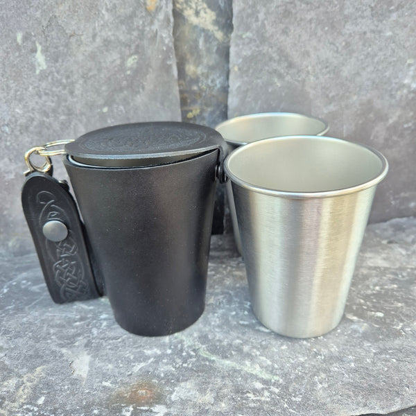 Leather Case and Cup Set