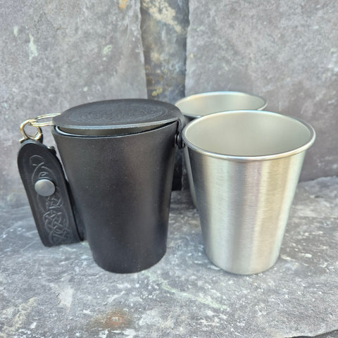 Leather Case and Cup Set