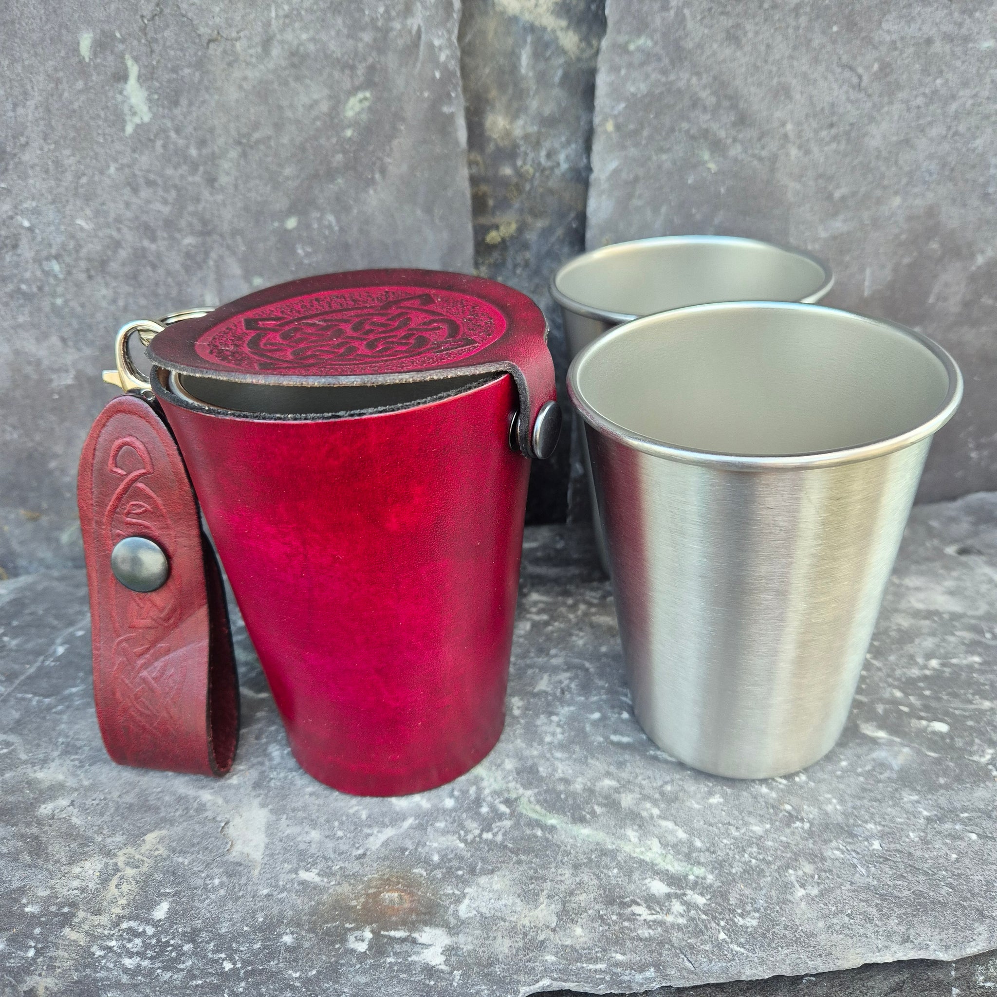 Leather Case and Cup Set