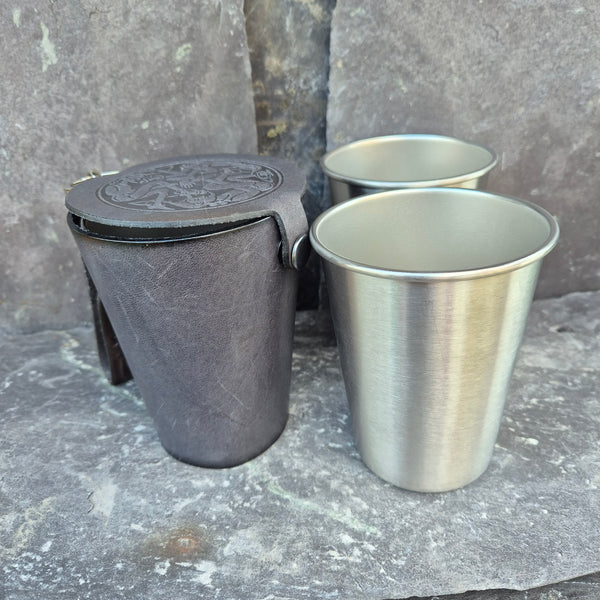 Leather Case and Cup Set