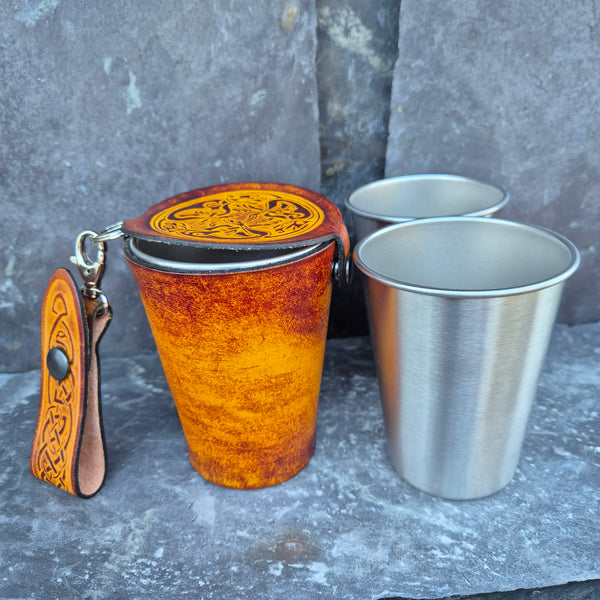 Leather Case and Cup Set