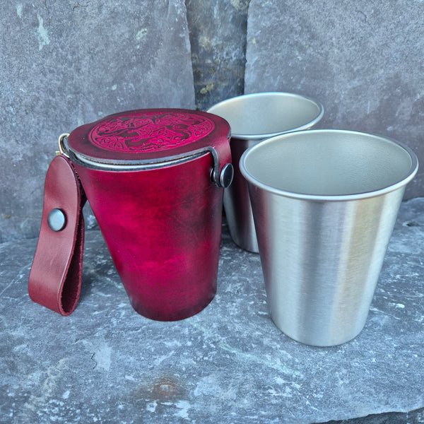 Leather Case and Cup Set
