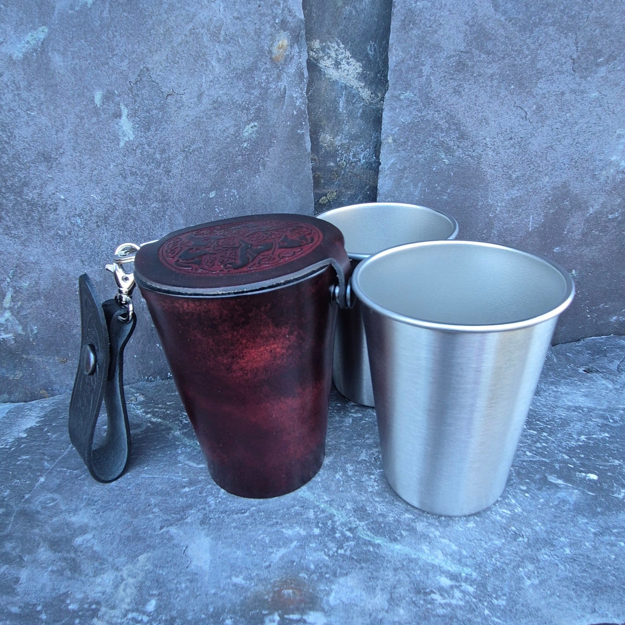 Leather Case and Cup Set