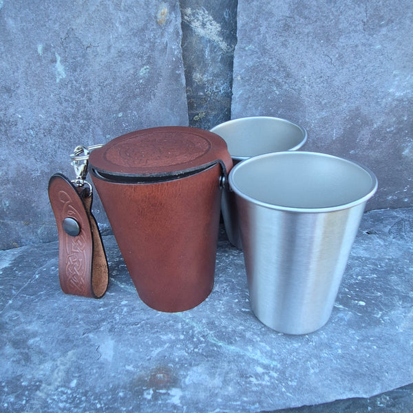 Leather Case and Cup Set