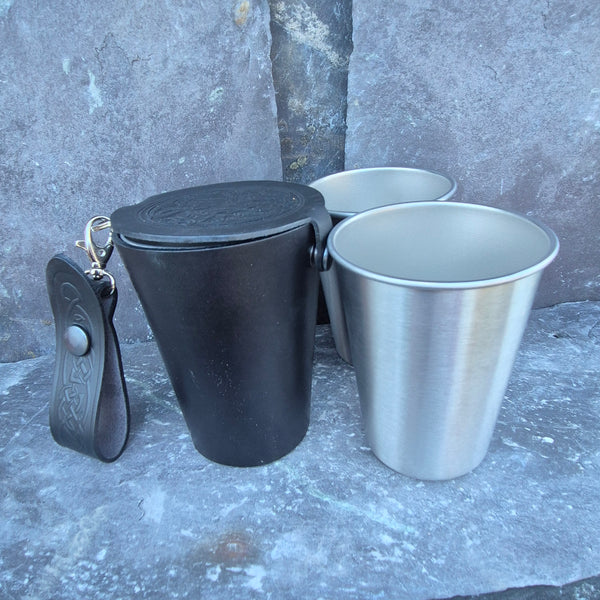 Leather Case and Cup Set