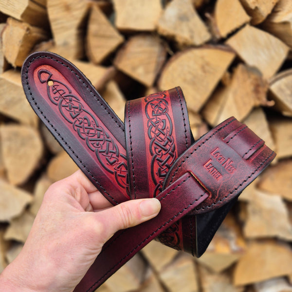 Celtic Guitar Strap - Mahogany