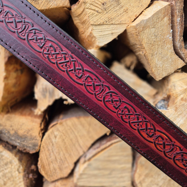 Celtic Guitar Strap - Mahogany