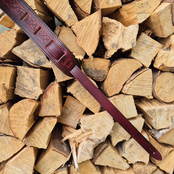 Celtic Guitar Strap - Mahogany
