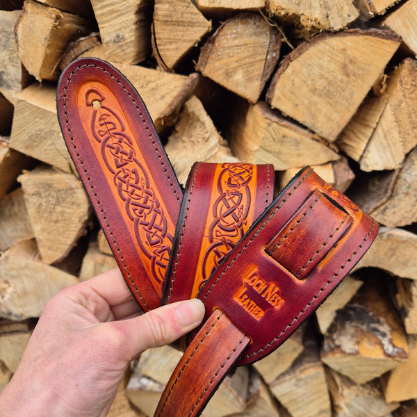 Celtic Guitar Strap - Tan