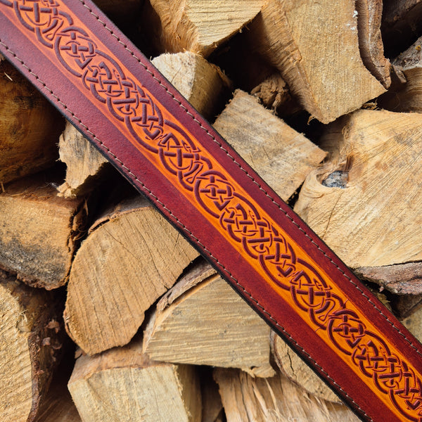 Celtic Guitar Strap - Tan