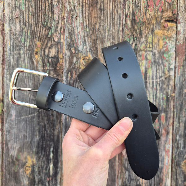Wide Black Belt - L