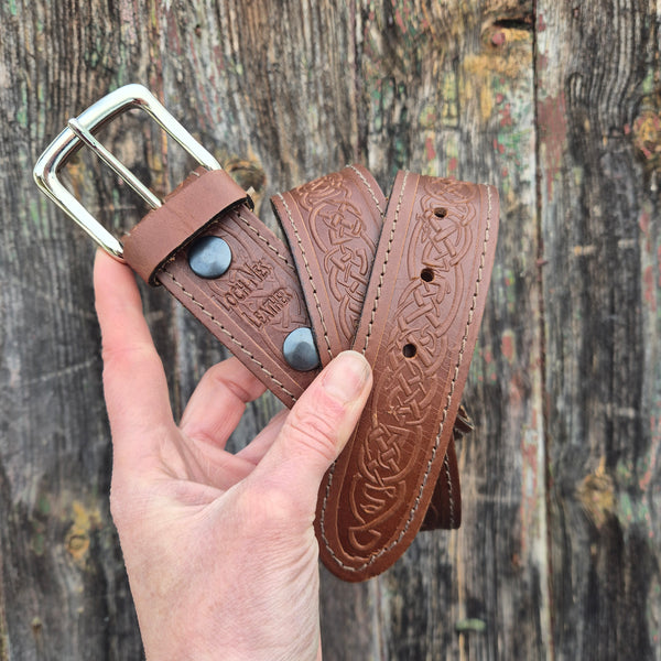 Brown Wide Celtic belt - M