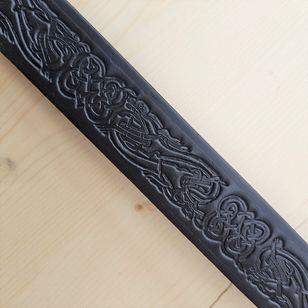 Close up of dragon Celtic belt