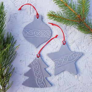 Celtic Christmas Decorations - Silver Grey