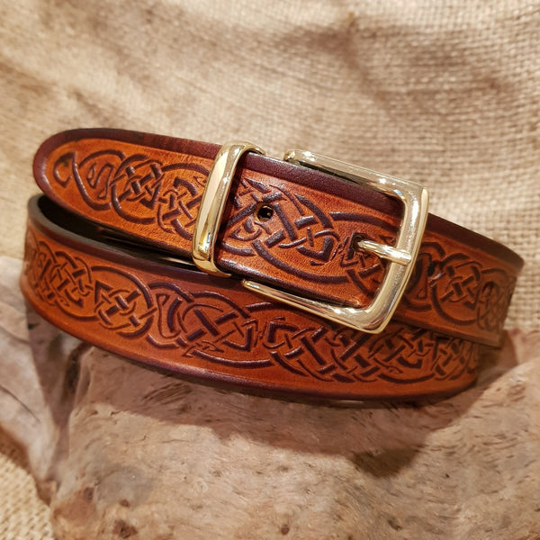 Brown celtic knot belt