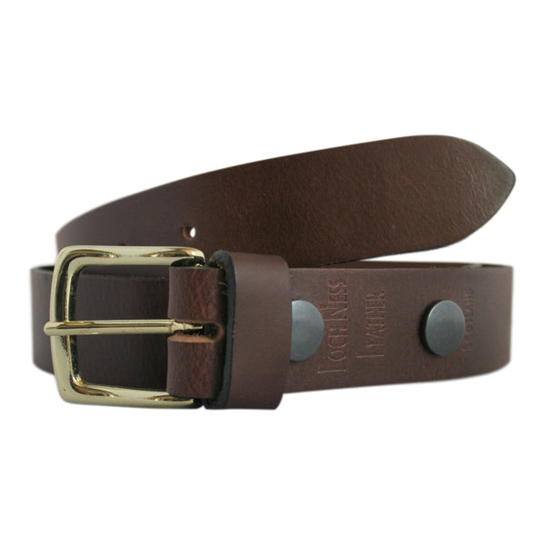 Brown vegetable tanned leather belt