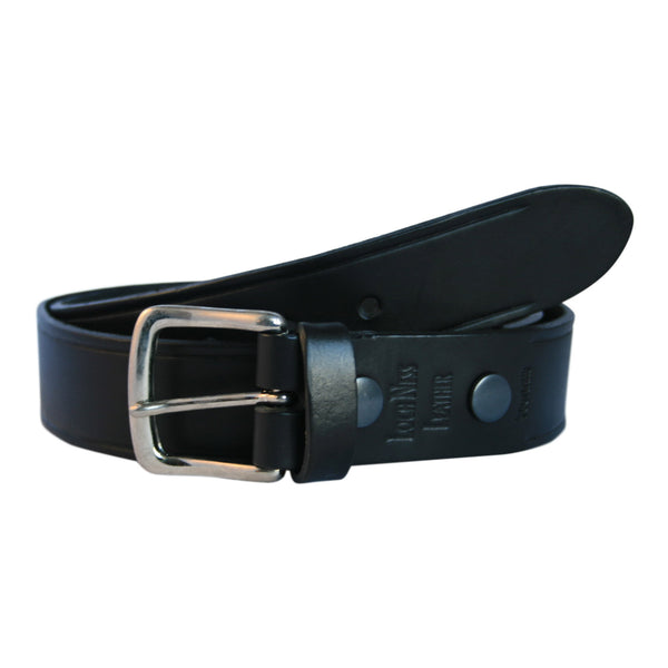 Wide Black Leather Belt